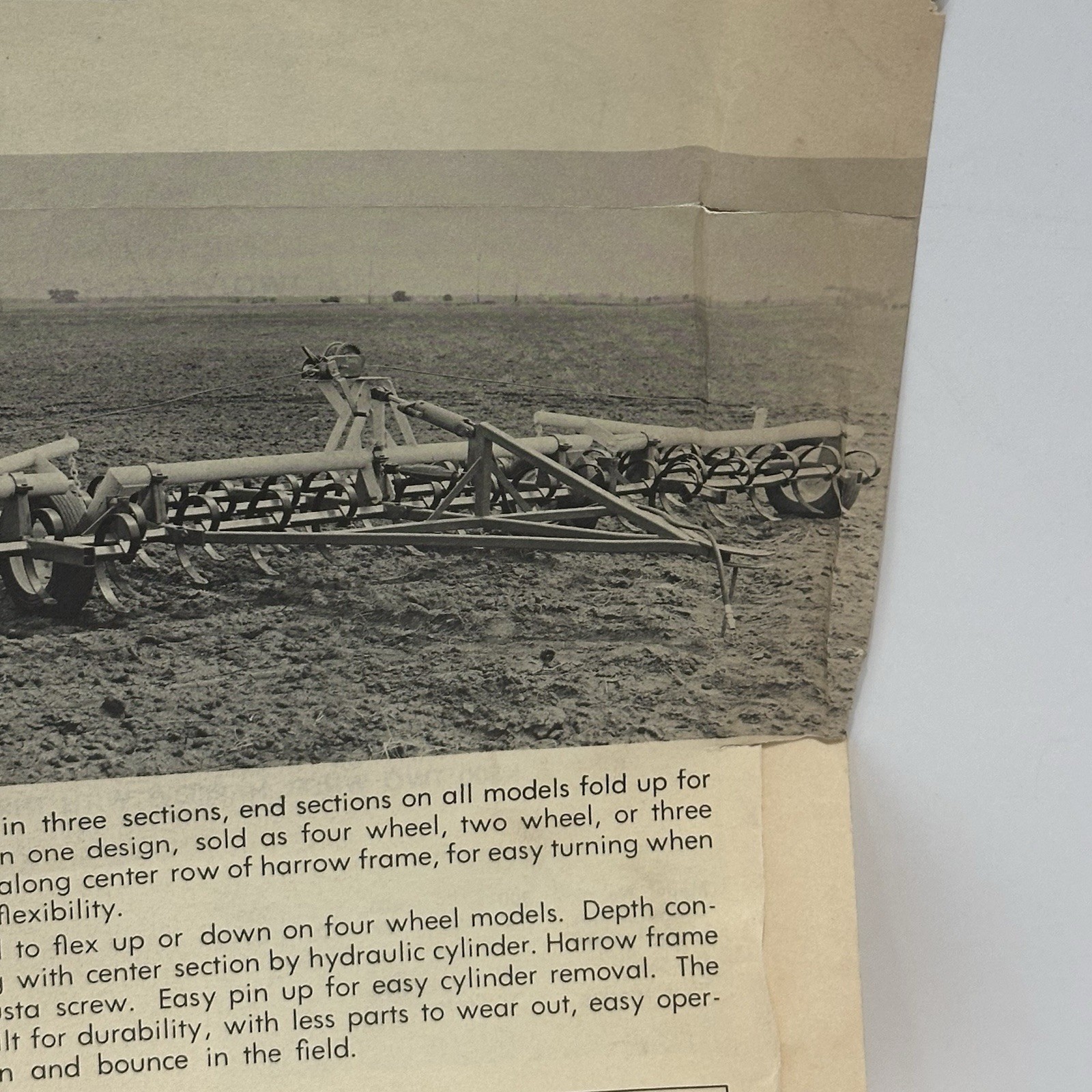 Vintage Kaufman Motor & Equip. Flyer Brochure Spring Tooth Harrow Newton KANSAS