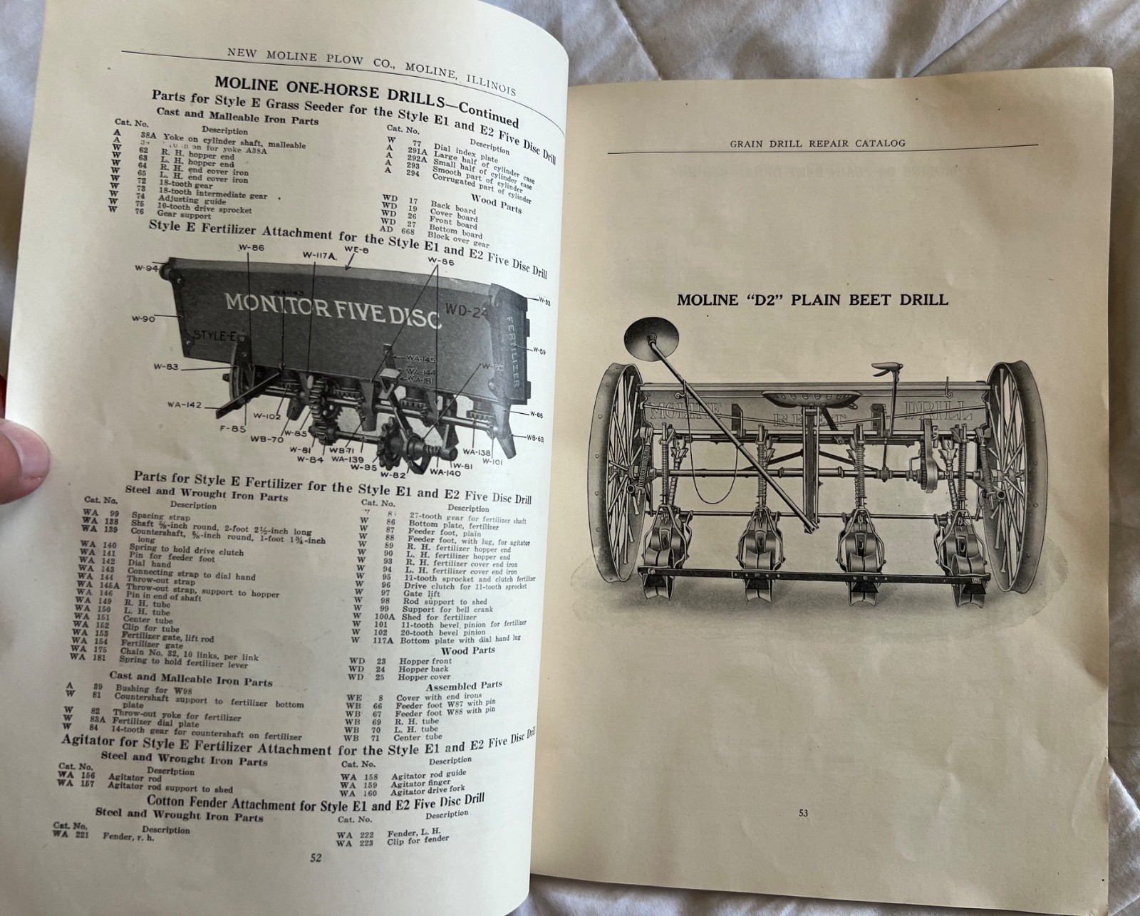 1924 Moline Repair Parts Catalog New Moline Plow Company Moline, Illinois