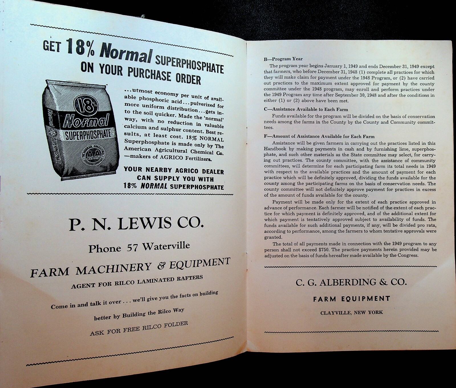 Oneida County NY Agricultural Conservation Program 1949 Handbook of Practices