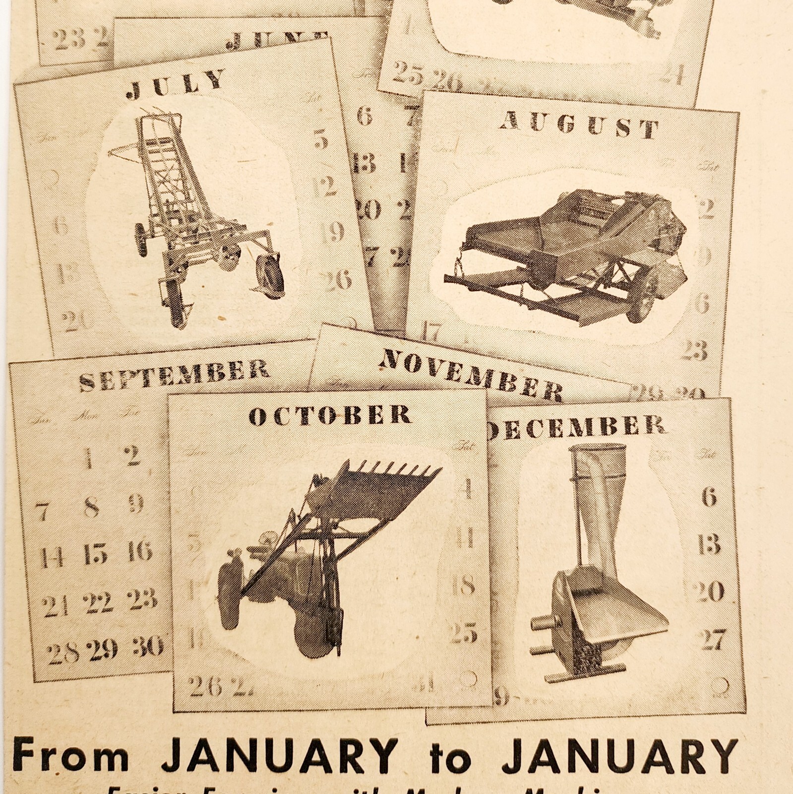 1947 New Holland Farm Machine Calendar Tractors Advertisement Agriculture DWNN22