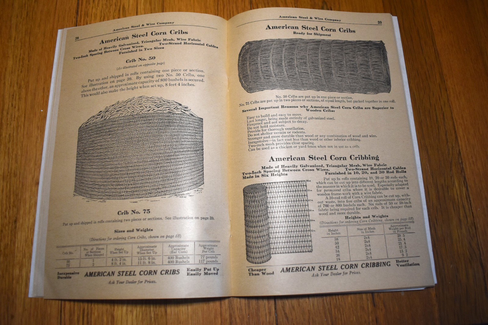 Vintage 1921 American Steel & Wire Farm Hog Sheep Cattle Fence Catalog Book