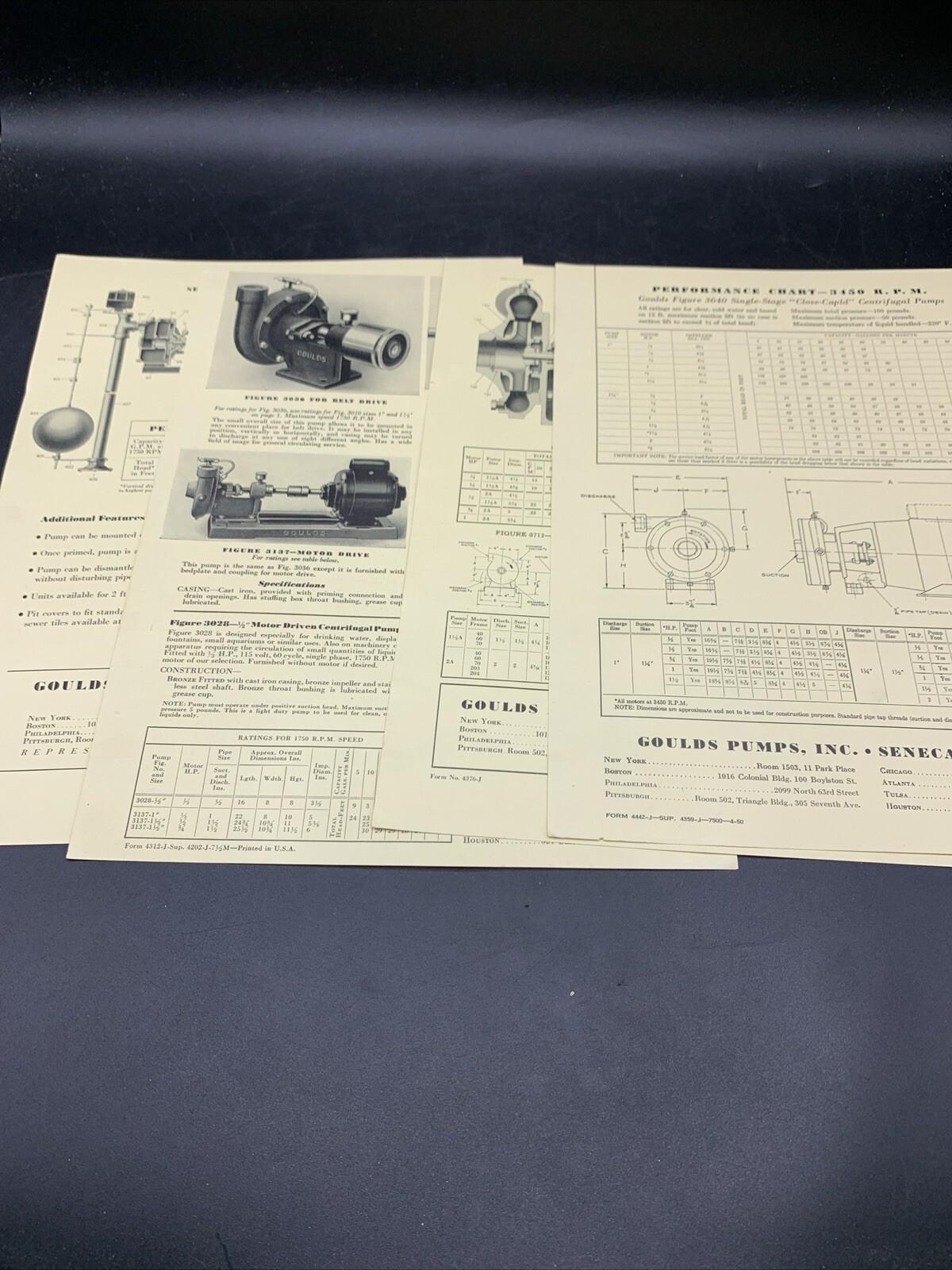 Large Lot 1940’s Goulds Pumps Sales Brochures-Install-Maintenance-Price Lists