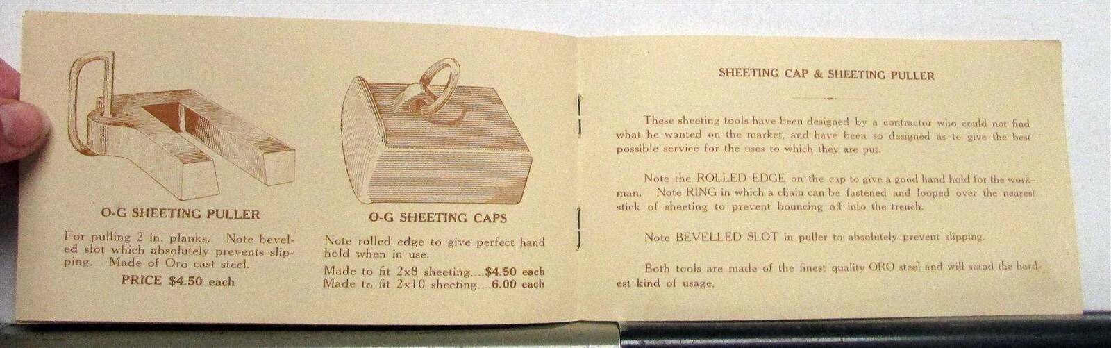 1928 Oak Grove Handle Co O-G Sheeting Mauls Sizing Pricing Sales Brochure