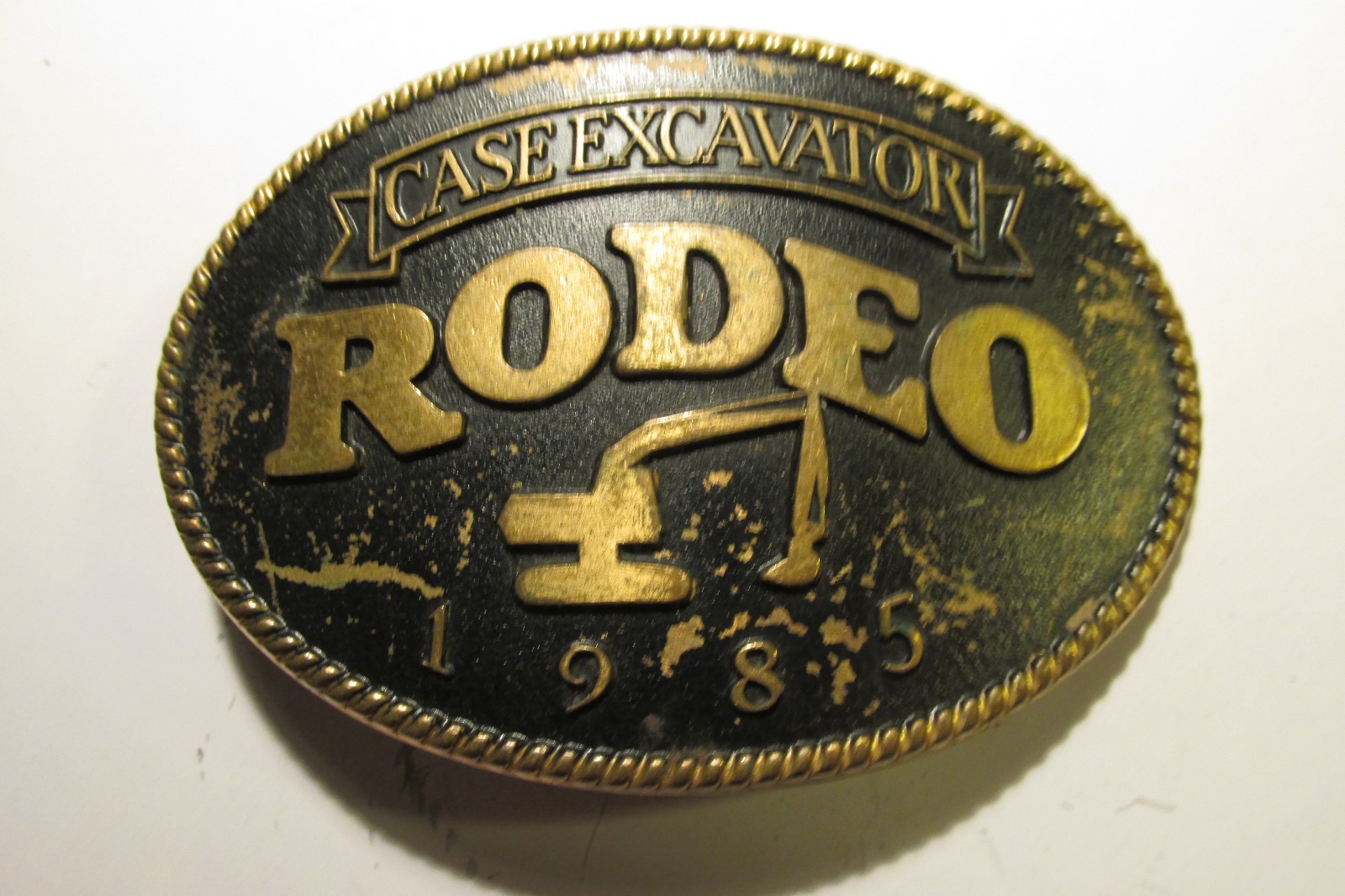 #A Vintage belt buckle Case Excavator Rodeo 1985 construction IH