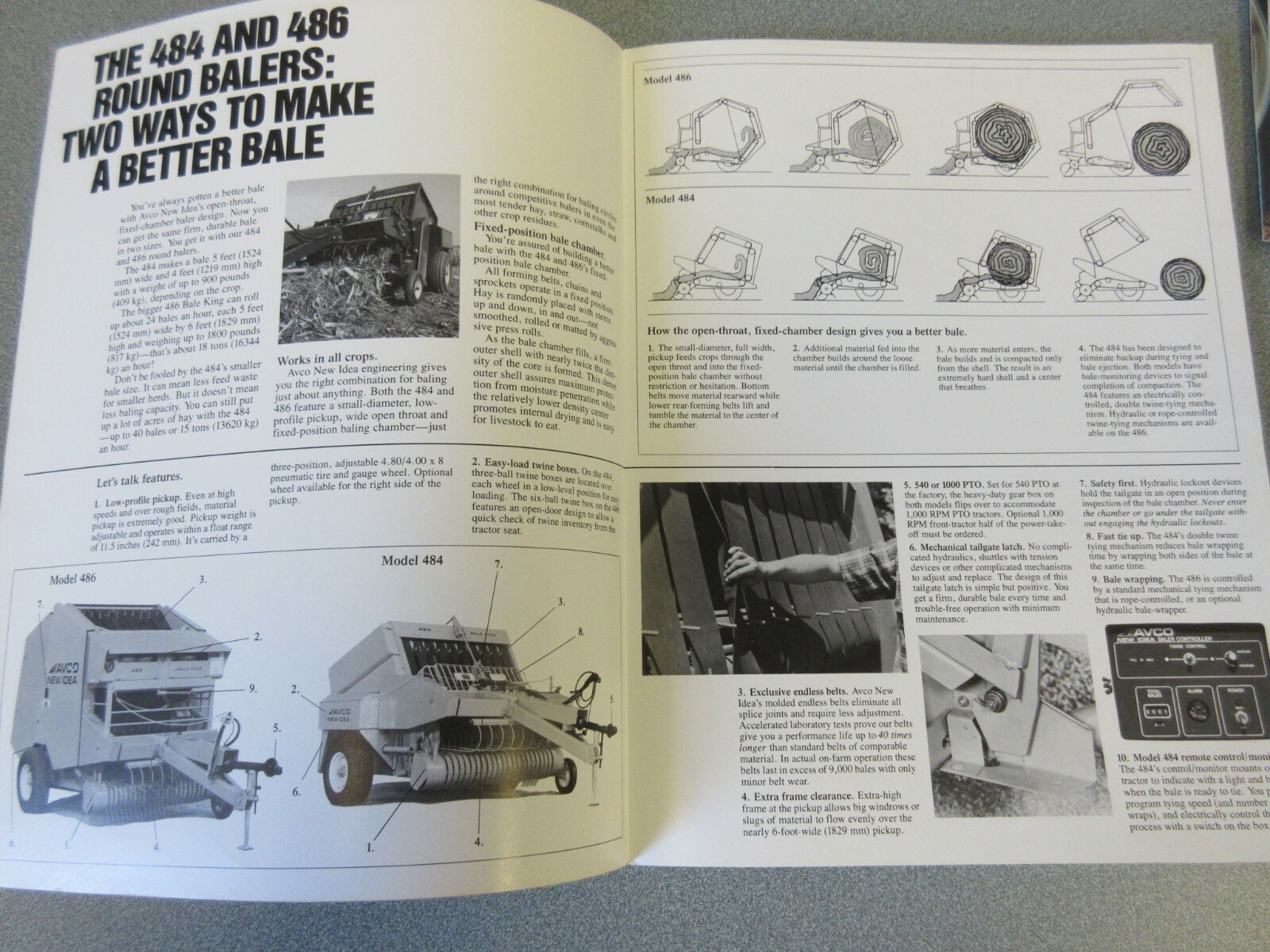 Avco New Idea 484 & 486 Round Balers Sales Brochure