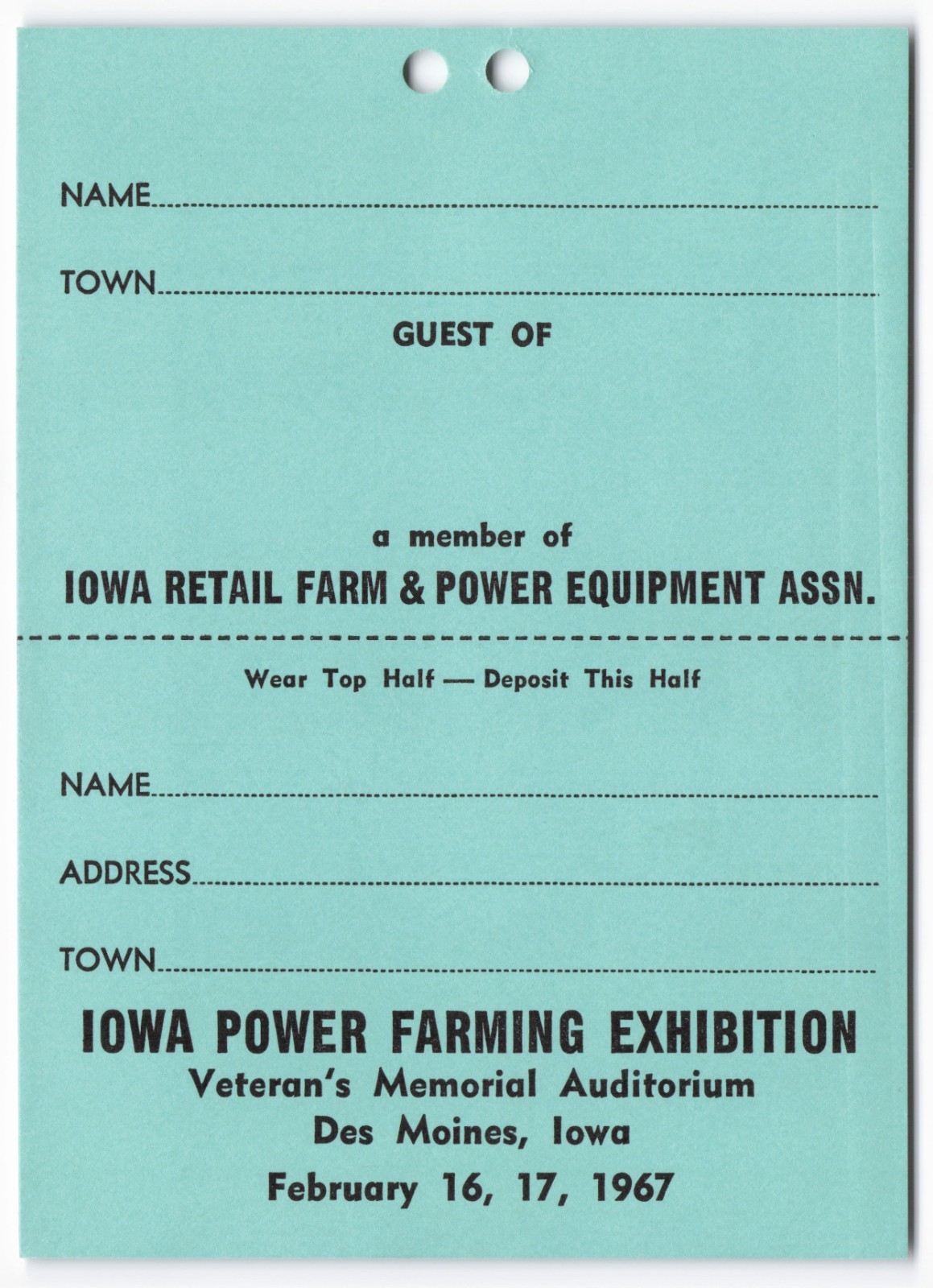 1967 Iowa Power Farming Exhibition Poster (14×20) & Dealership Letter Des Moines