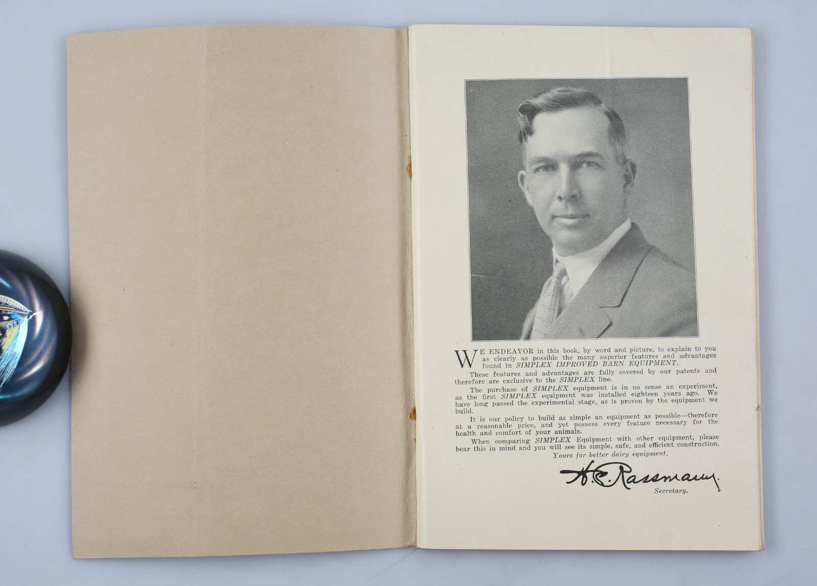 1920s F. Rassman Mfg. Co. Simplex Barn Equipment Catalog Brochures Beaver Dam WI