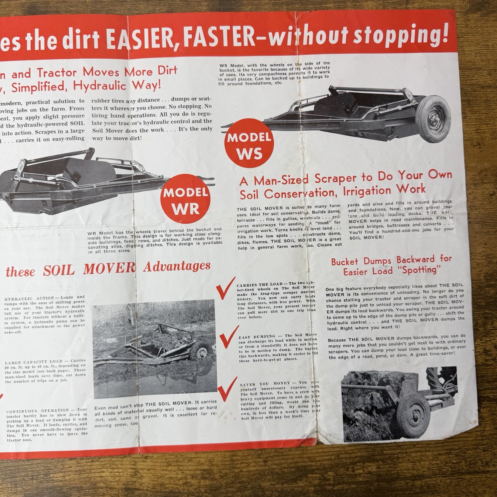 1950 Soil Mover Scraper Brochure & Price List – Columbus Nebraska Model WR WS