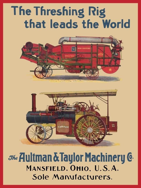 Aultman & Taylor- World&rsquo;s Leading Threshing Rig NEW METAL SIGN: 9×12&Prime; Ships Free
