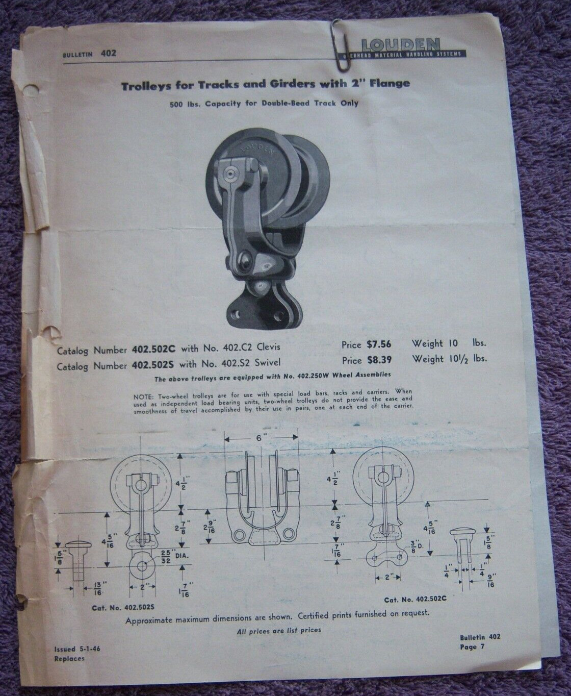 LOUDEN MACHINERY COMPANY BARN EQUIPMENT LETTER EPHEMERA 1948