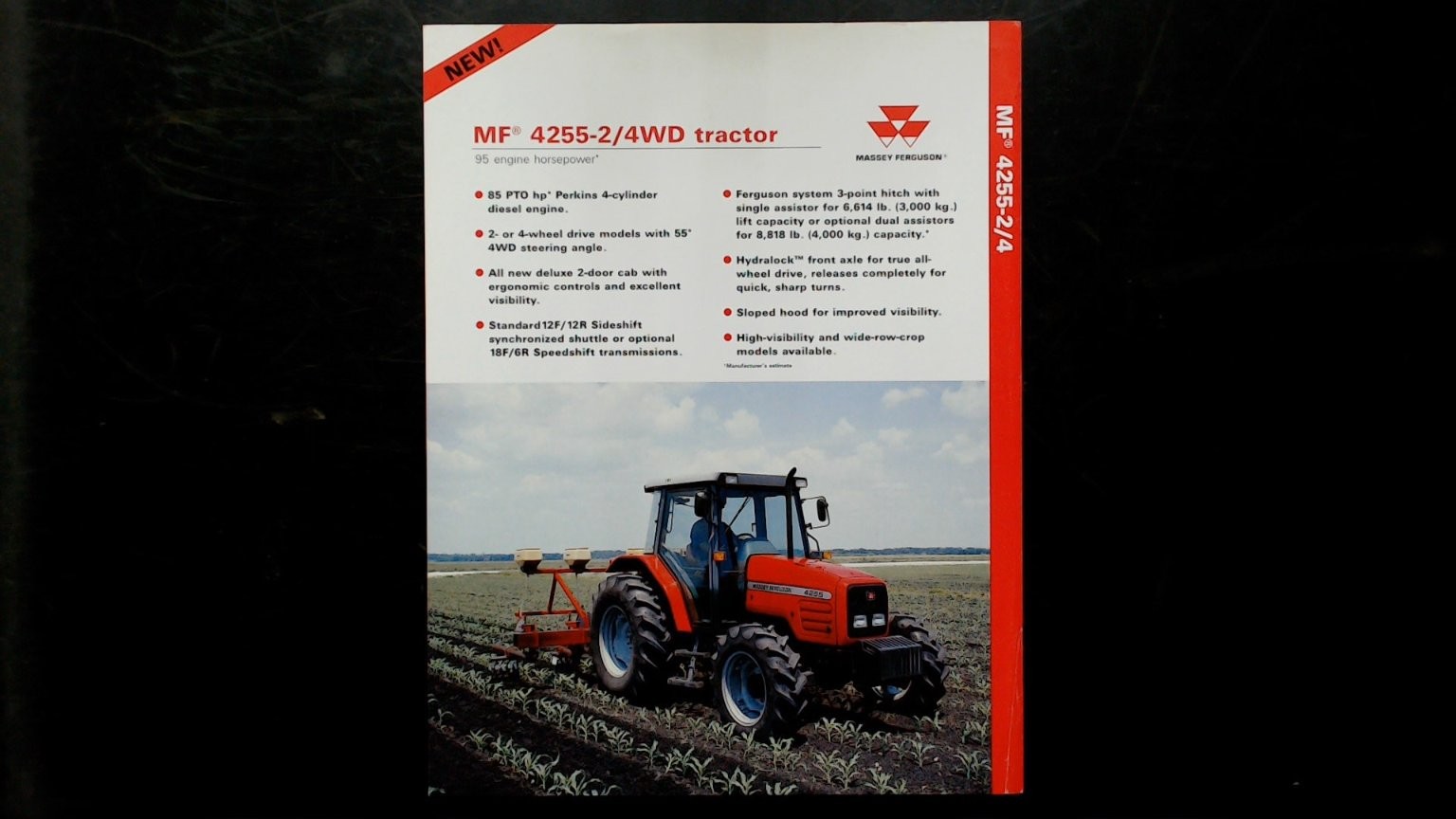 Massey Ferguson MF 4255-2/4WD Tractor Vintage Brochure Red White