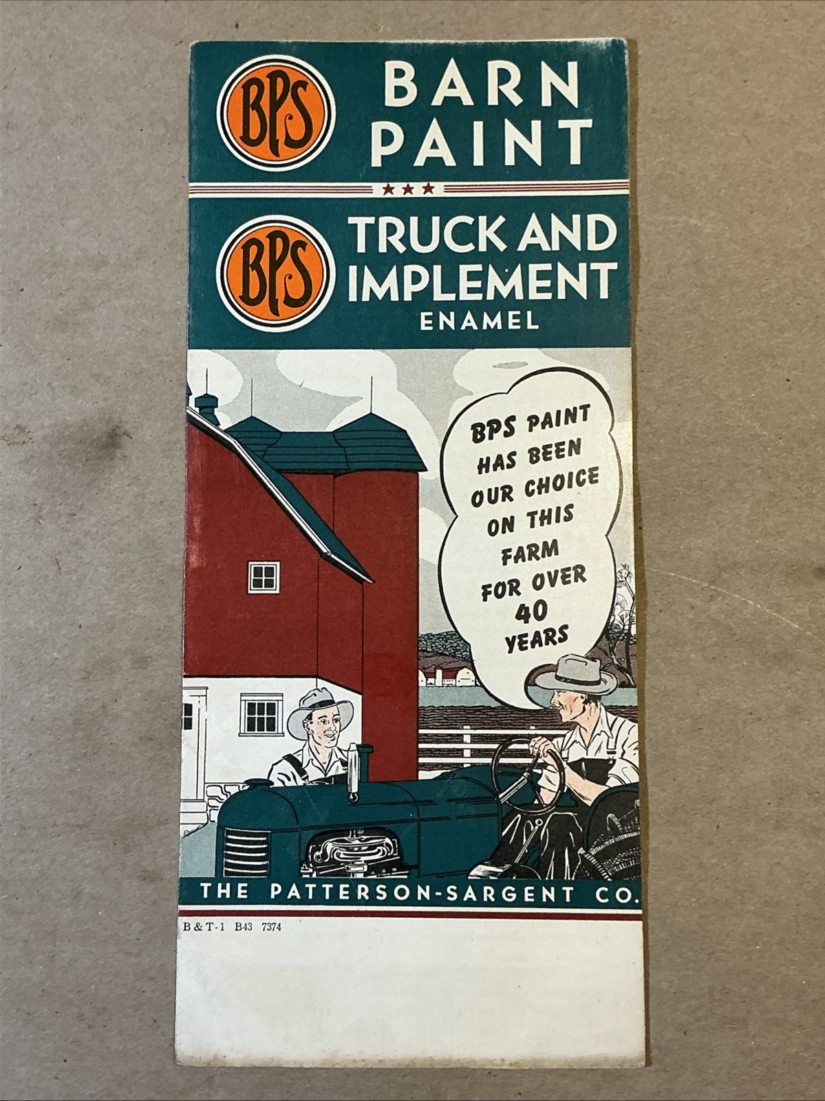 Vintage 1950 Tractor Colors BPS Paint Brochure INV-AD14