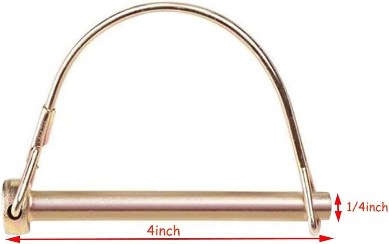 10 Pack 1/4X4 Inch Trailer Coupler Pin Set, Heavy Duty Locking Pin Secure Towing