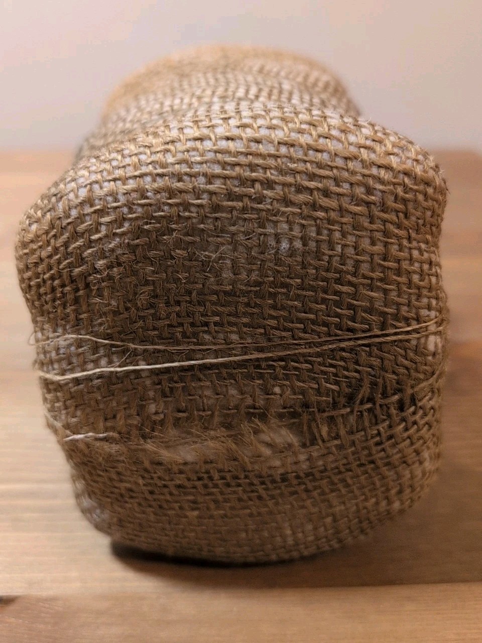Vintage 6&Prime; Cotton Bale Wrapped In Burlap With Metal Bands Marked Prosper Coop