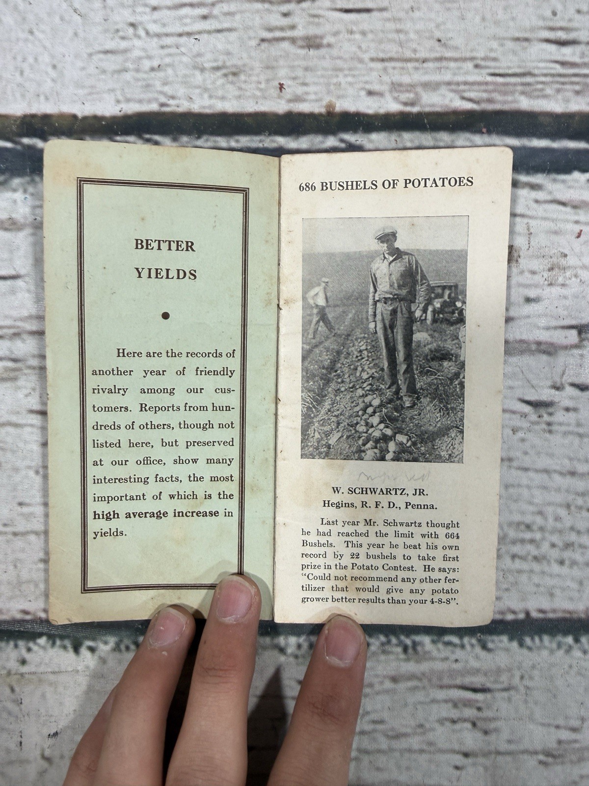 VTG Animal Base Fertilizers Robert Reichard Allentown PA Pocket Memo Note Book