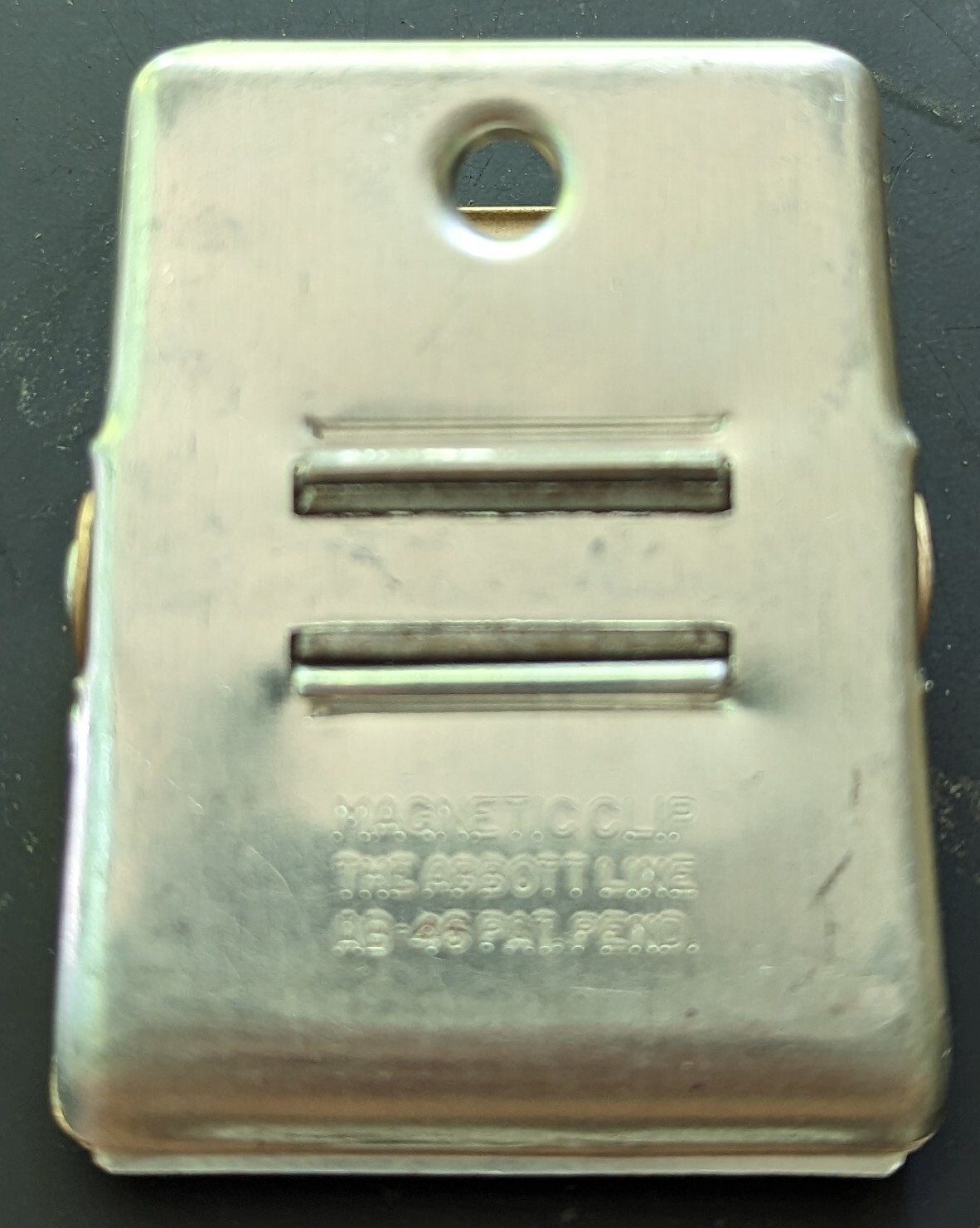 Vintage Pekin Farmers Grain Co. Advertising Metal Clip, Refrigerator Paper Clip