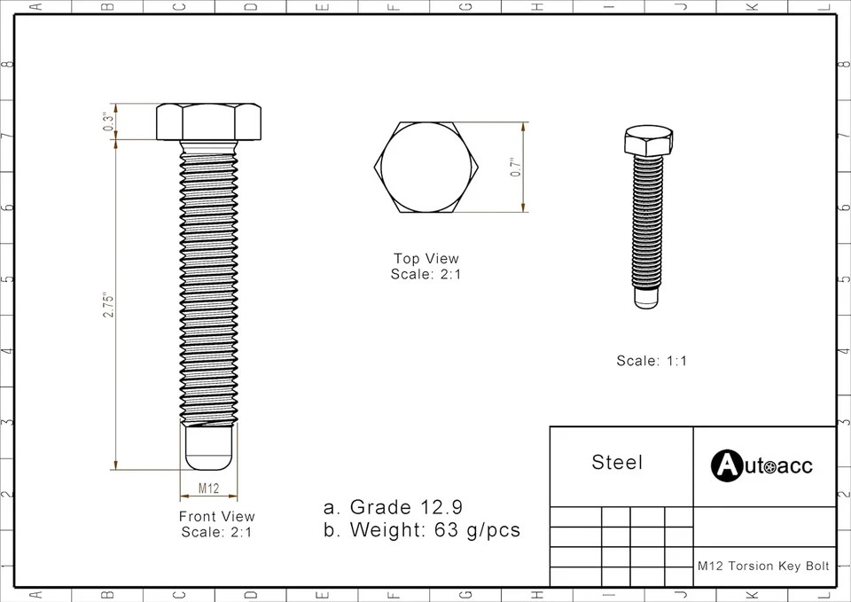 Torsion Bar Adjustment Bolts Compatible with Ford Explorer Sport Trac Ranger Mou