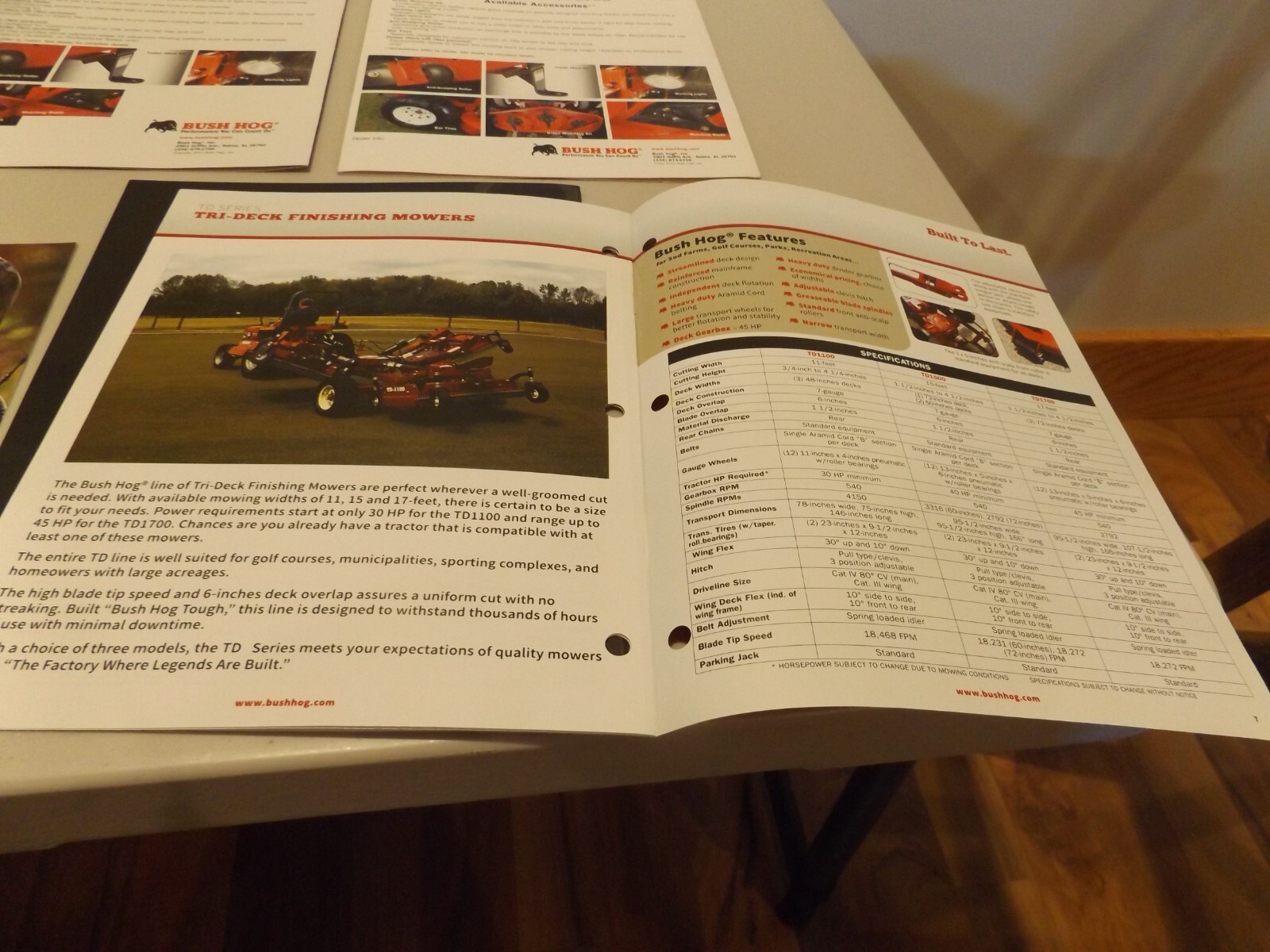 5-pc. BUSH HOG MOWERS, LANDSCRAPE, FINISHING MOWERS, TILLAGE, 2011-2016