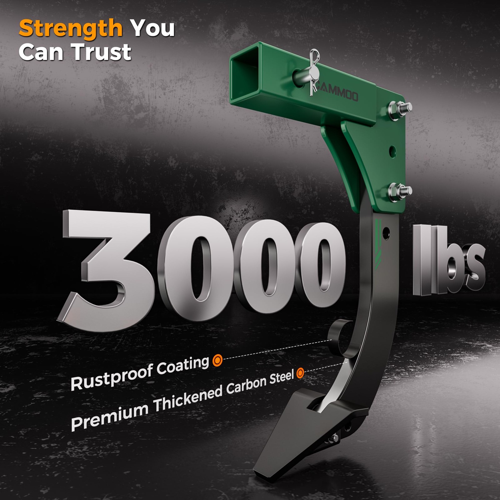 CAMMOO Hitch Mounted Trencher Ripper, Green