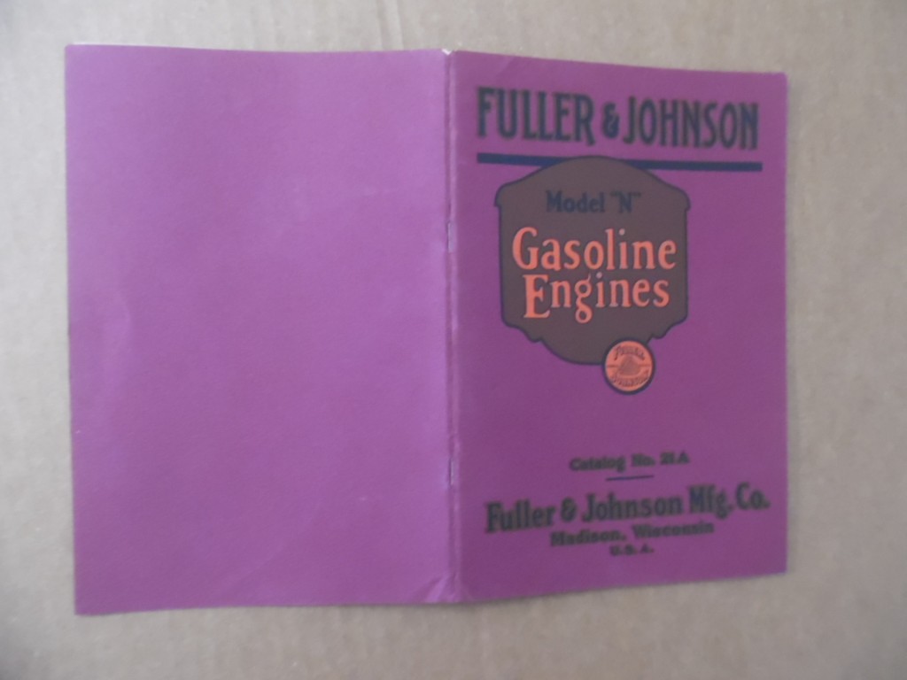 1920 Fuller & Johnson Model N Gasoline Engine Catalog Madison Wisconsin Antique