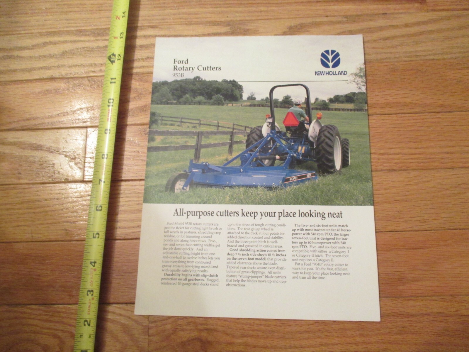 New Holland Tractor Ford Rotary Cutters 953B Dealer sales brochure