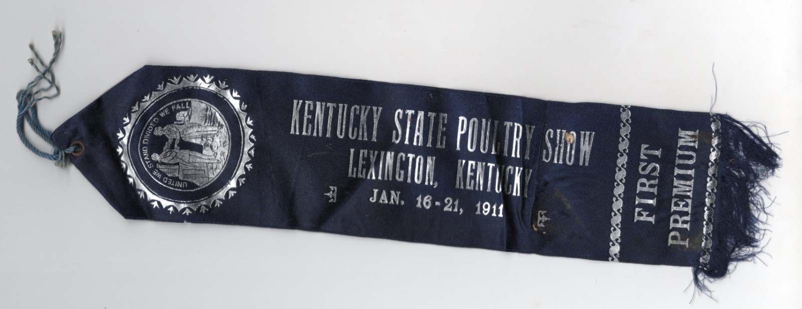 1911 – Kentucky State Poultry Show Lexington Kentucky First Premium Ribbon XL2O