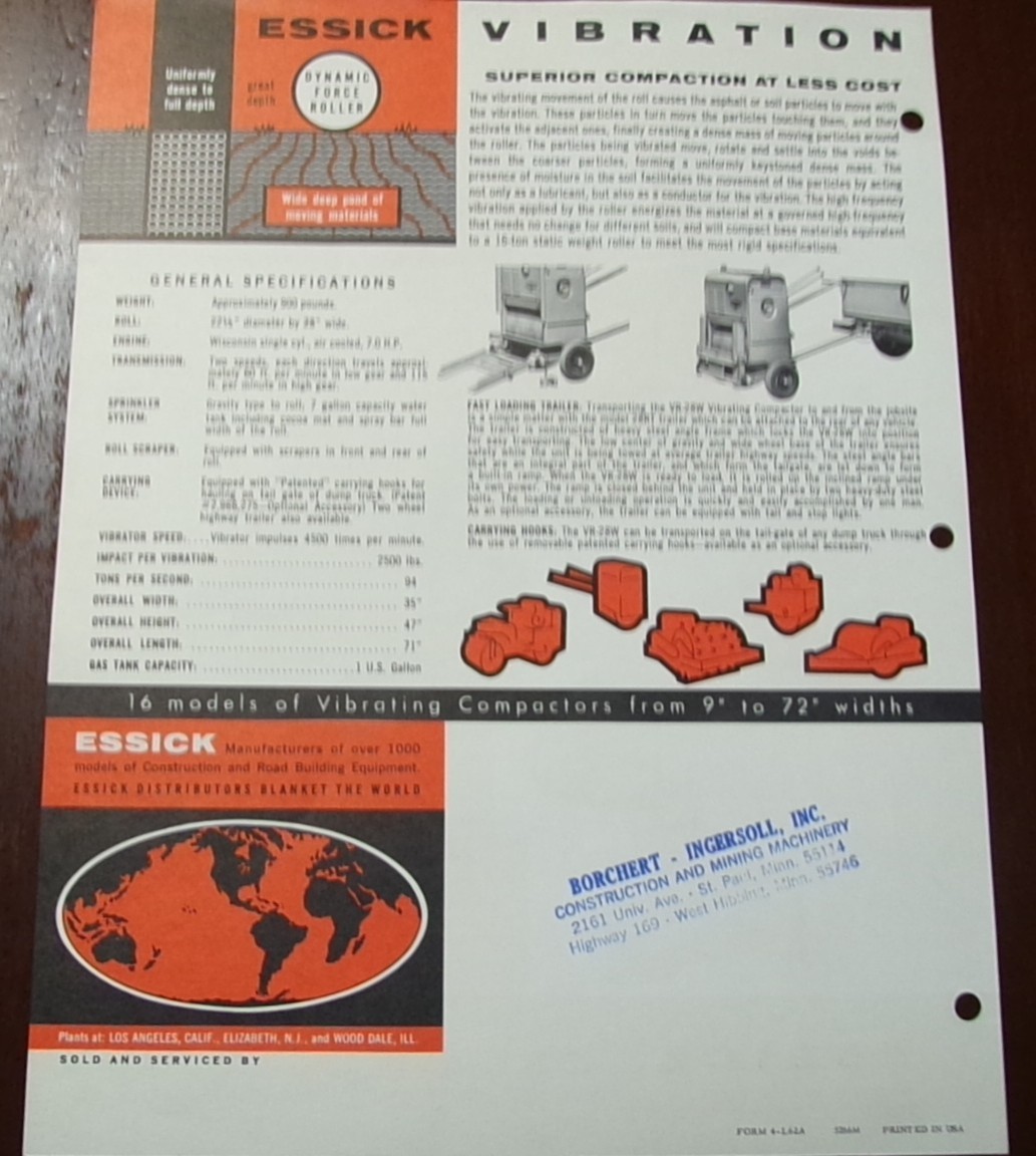 Essick Roller, Pumps Sales/Specifications Brochures 5 items, 1960-1965
