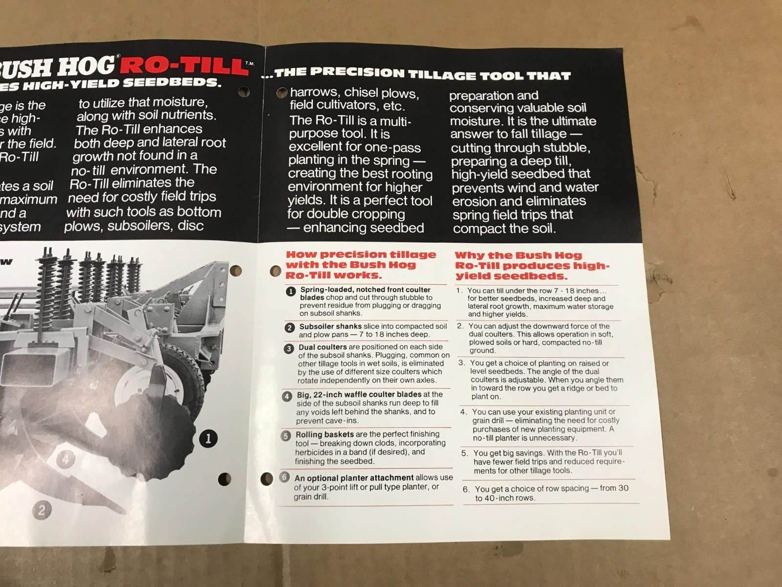 Vintage Bush Hog Ro-Till Salesman Brochure