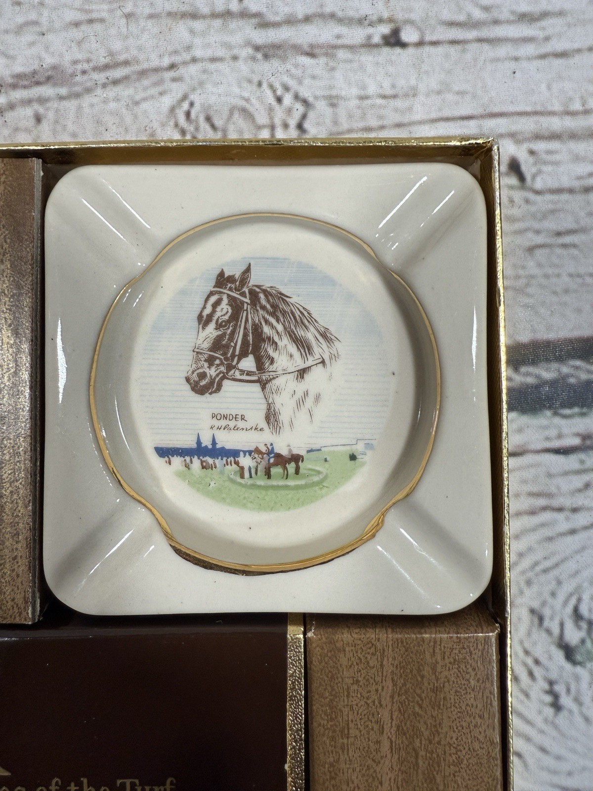 VTG Aces Of The Turf Palenske Pennsylvania Farm Bureau PA Ashtray/Playing Cards