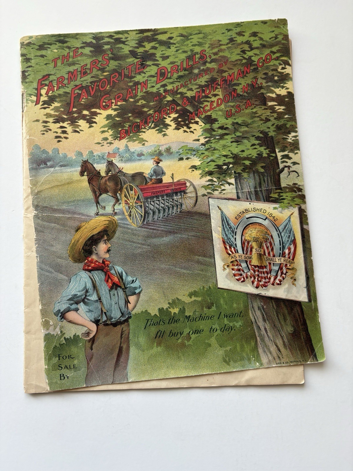 Antique Bickford & Huffman Macedon NY Farm Grain Drills Implements Catalog