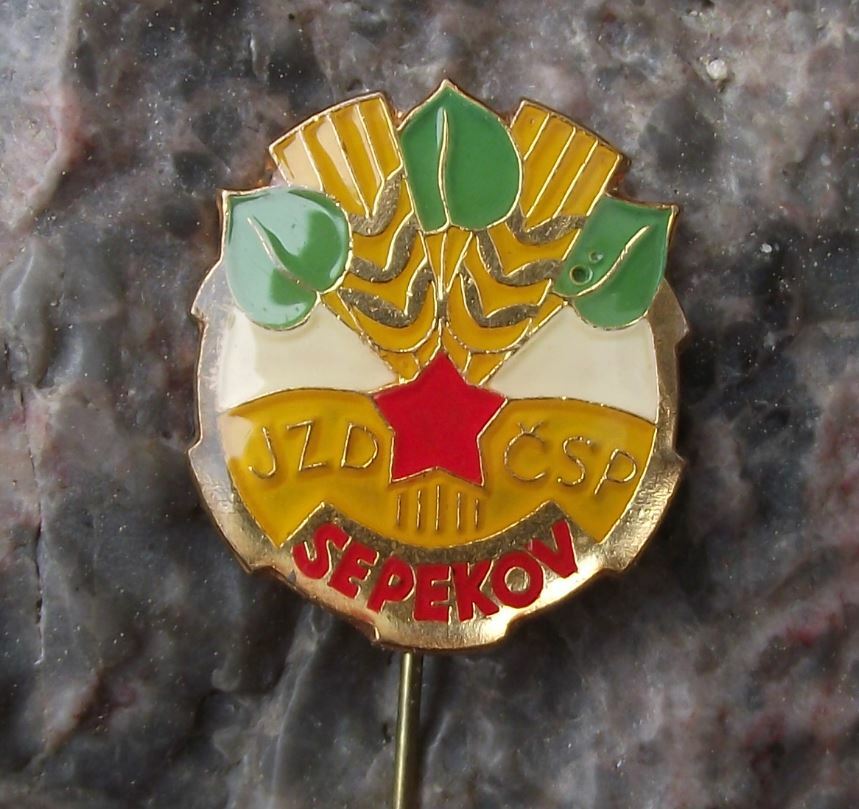 Antique JZD Sepekov Czech Agricultural Collective Farming Union Farm Pin Badge
