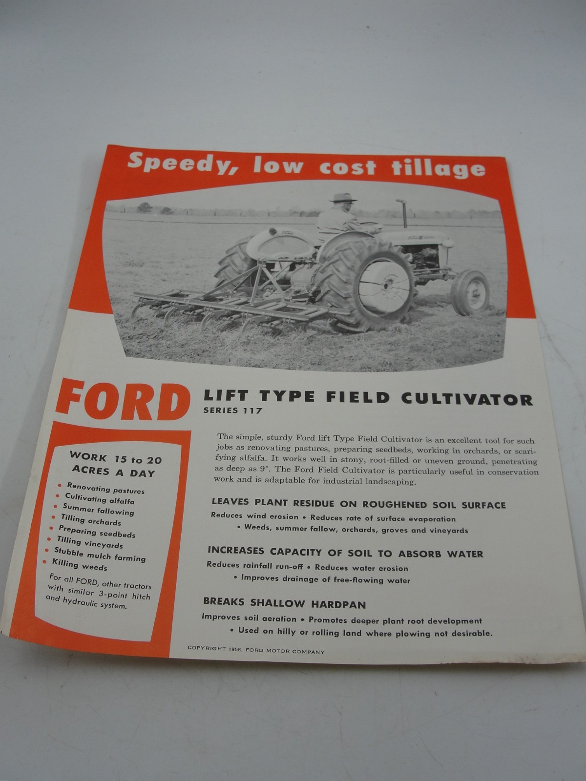 Ford Lift Type Field Cultivator Series 117 Brochure