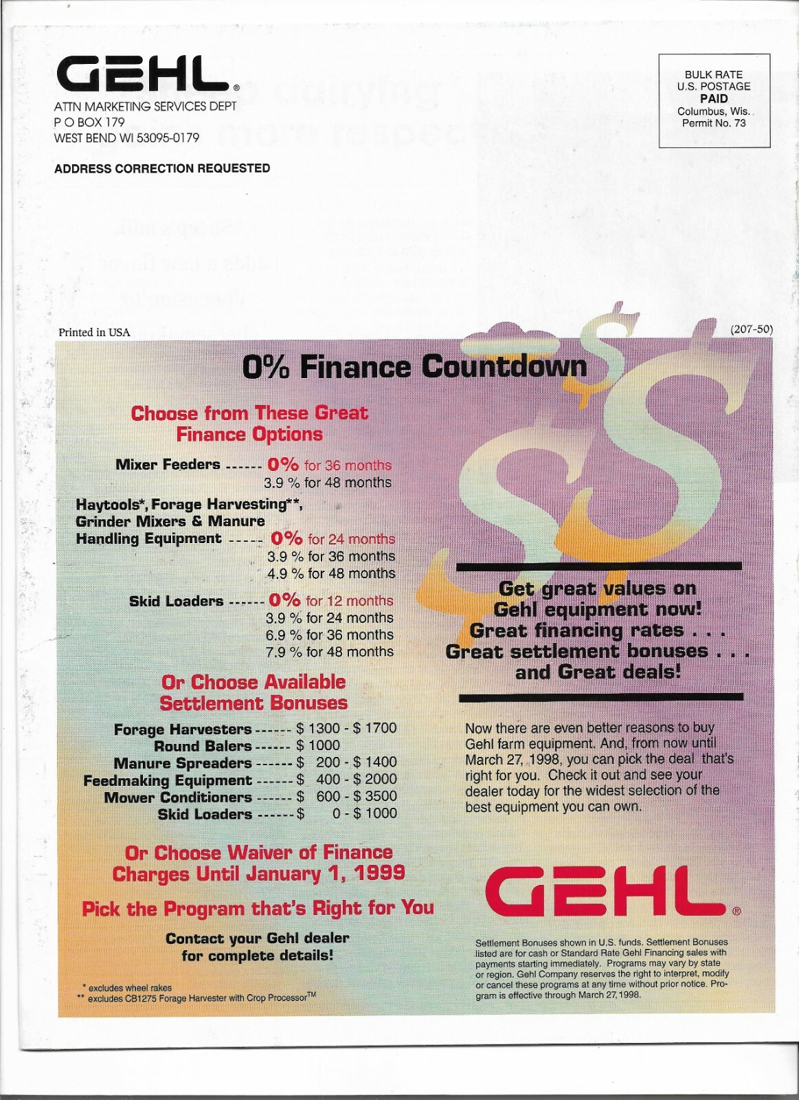 Original OEM Gehl Good Ideas Volume 14 Number 1 Magazine Brochure Book Pamphlet
