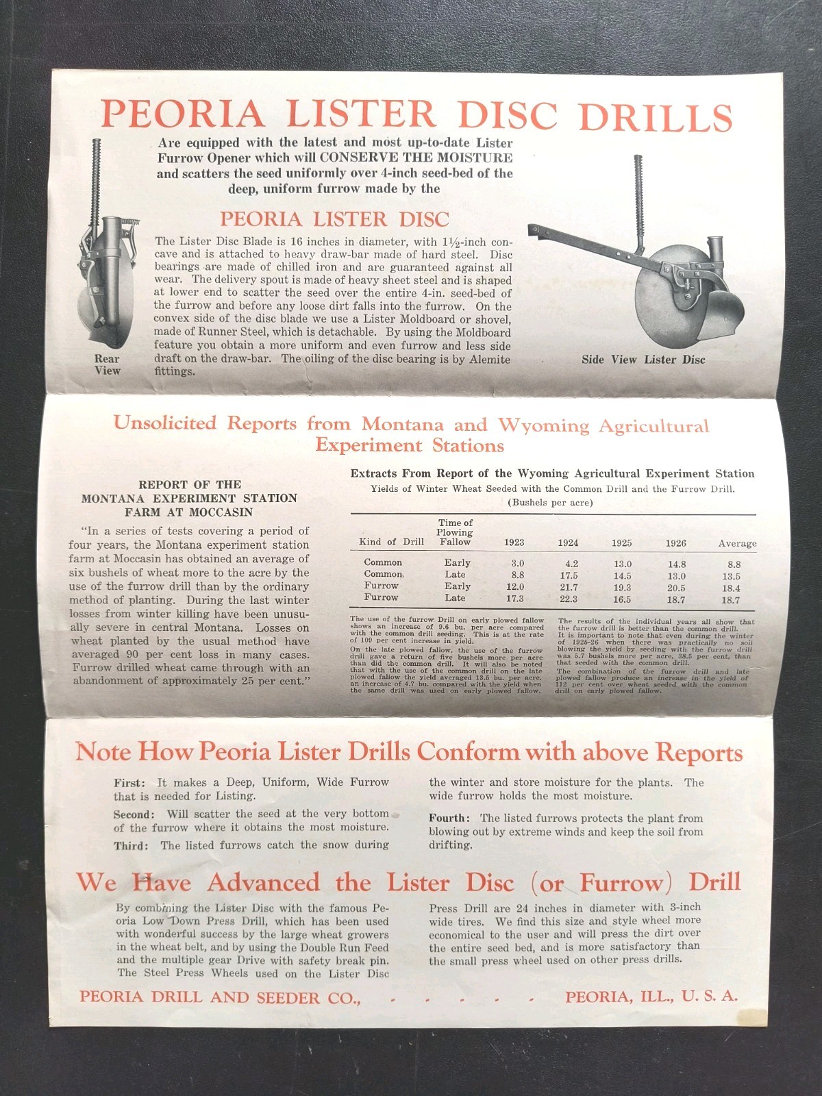 1920s Rock Island Plow Co Sales Letter Peoria Drill Sale Brochure Lot