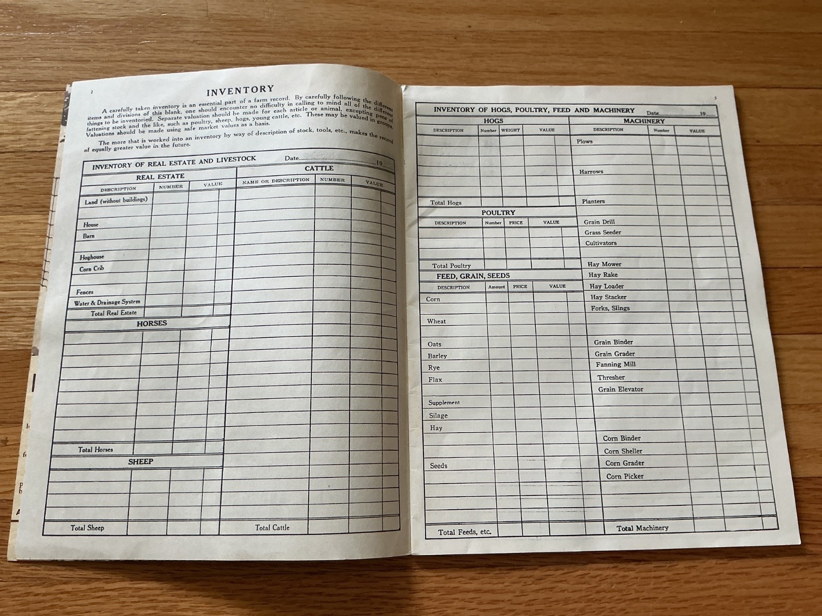 1947 Farm Acct. Record Book – J. F. Anderson Lumber Co. Minnesota, Iowa, Dakotas
