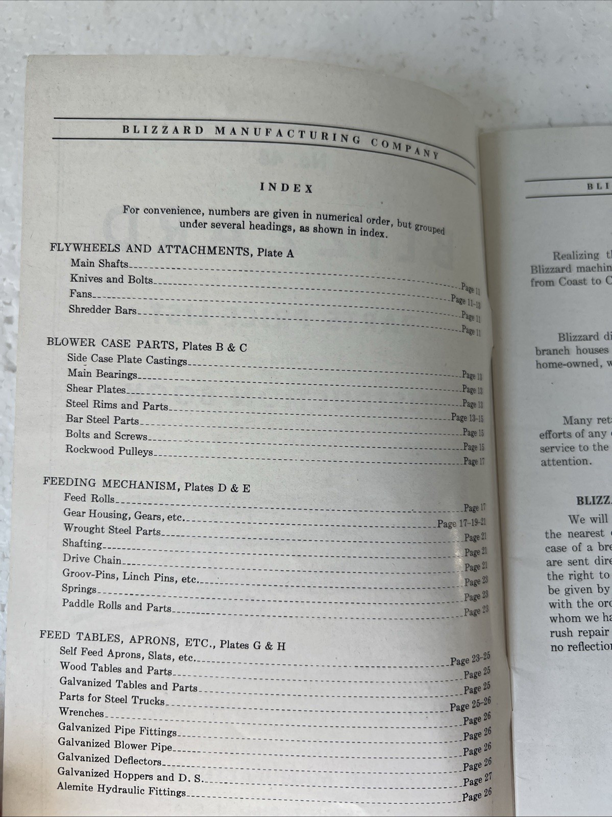 No. 48 Blizzard Manufacturing Hay Choppers Parts Price List & Instruction Book