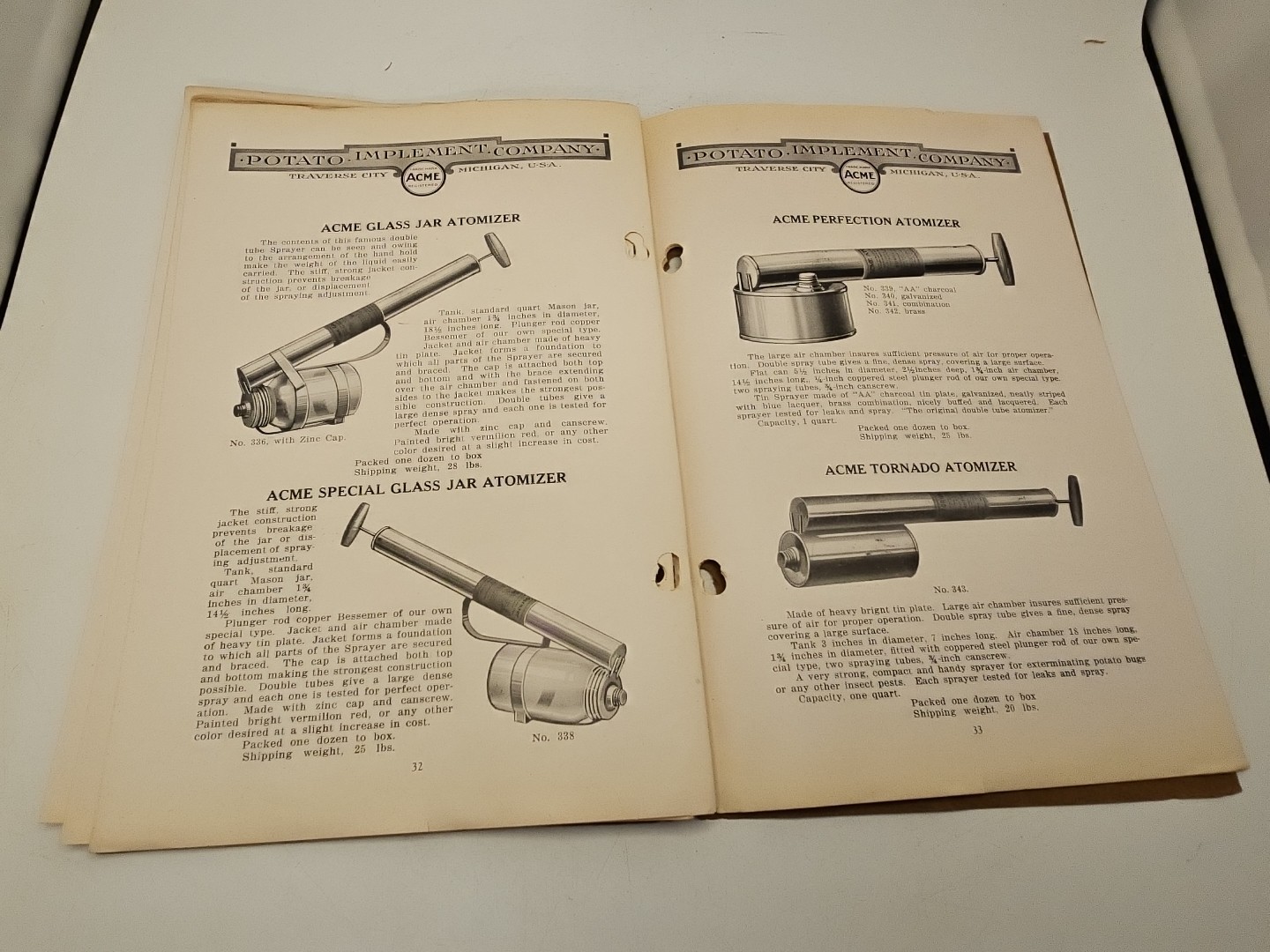 acme potato implement co catalog brochure traverse city MI no29