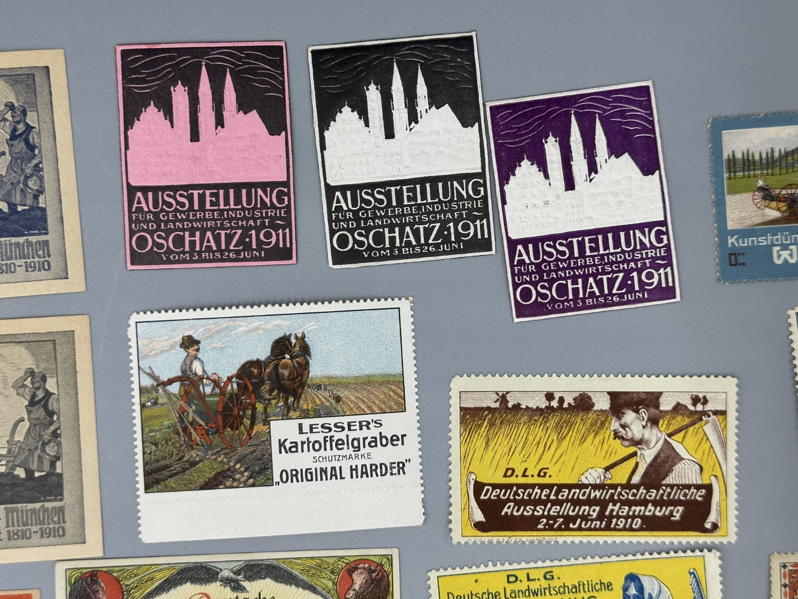 Antique GERMAN FARM EXPO Agricultural Advertising POSTER STAMP Cinderella