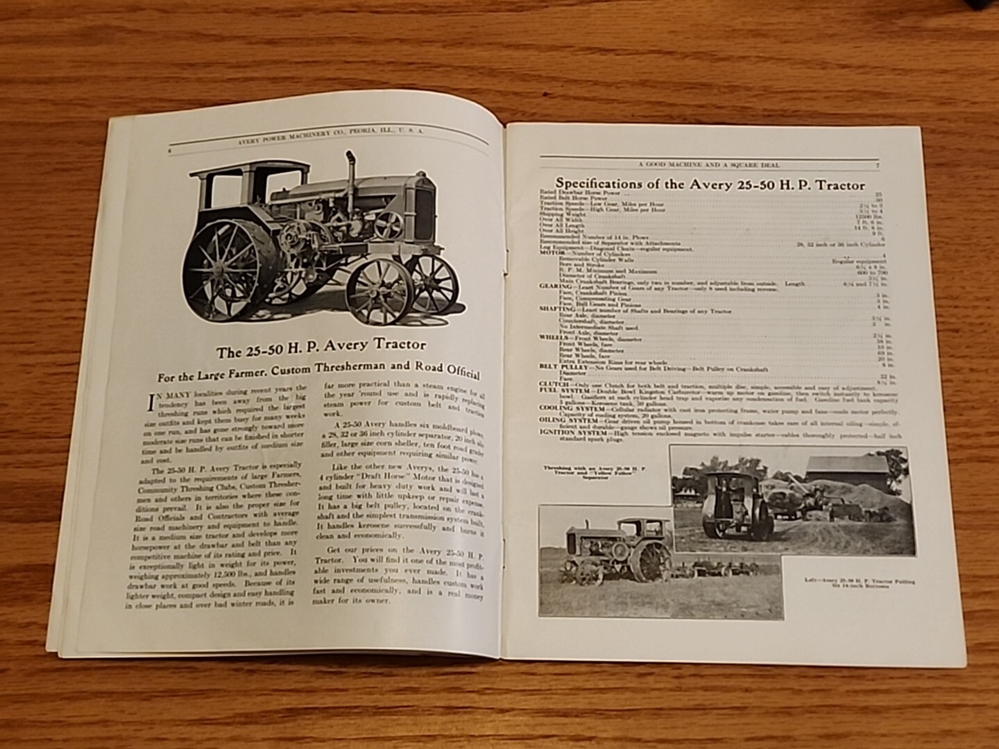 Avery Power Farming Threshing And Road Machinery Peoria IL Catalog Original