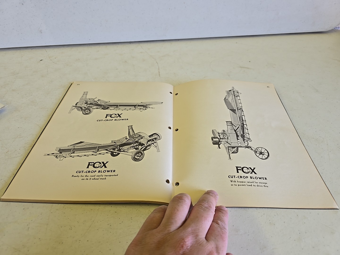 Vintage 1950 Fox River Tractor Co Fox Forage Masters Instruction Book No. 1-51