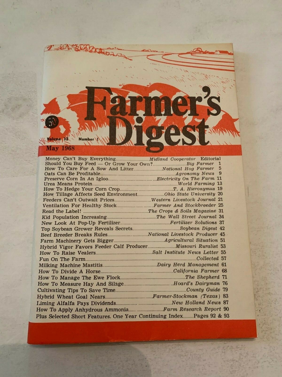 May 1968 Farmers Digest Magazine Volume 32 Number 1