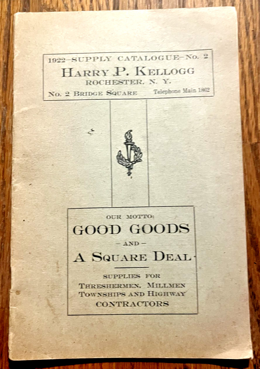 1922 Harry Kellogg Thresherman Mill & Contractors Supply catalog Rochester NY