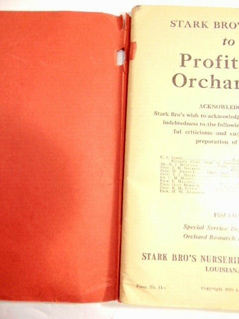 vintage 1938 Stark Bros. Guide to Profitable Orcharding; (Louisiana, MO)
