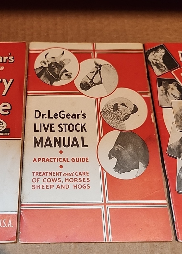 Three 1942 Dr. LeGear&rsquo;s Livestock, Poultry and Dog guides/manuals