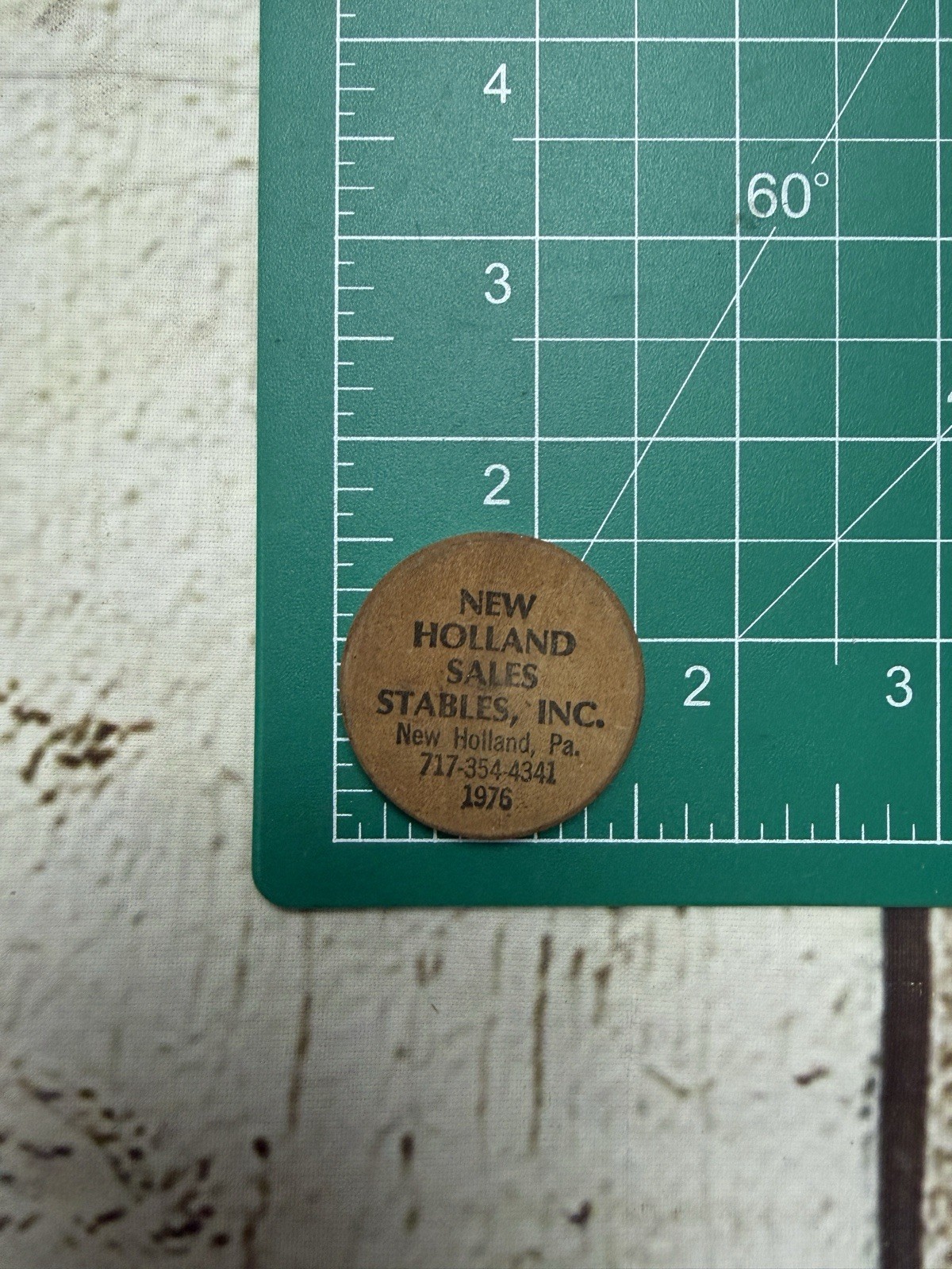 VTG New Holland Sales Stables New Holland PA 1976 Advertising Wooden Nickel Coin