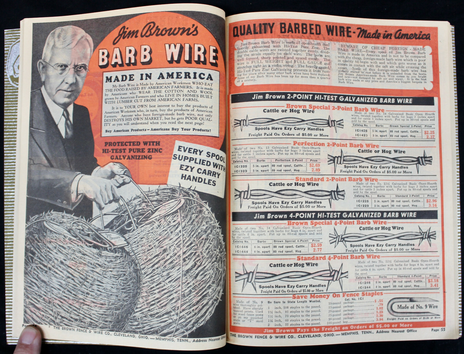 Original 1937 Jim Brown’s Catalog Barbed Wire Paint and More