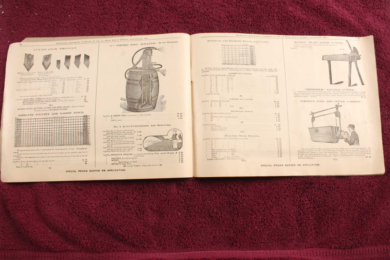 Antique 1908 Rawlings Implement Company Catalog Farm Machinery