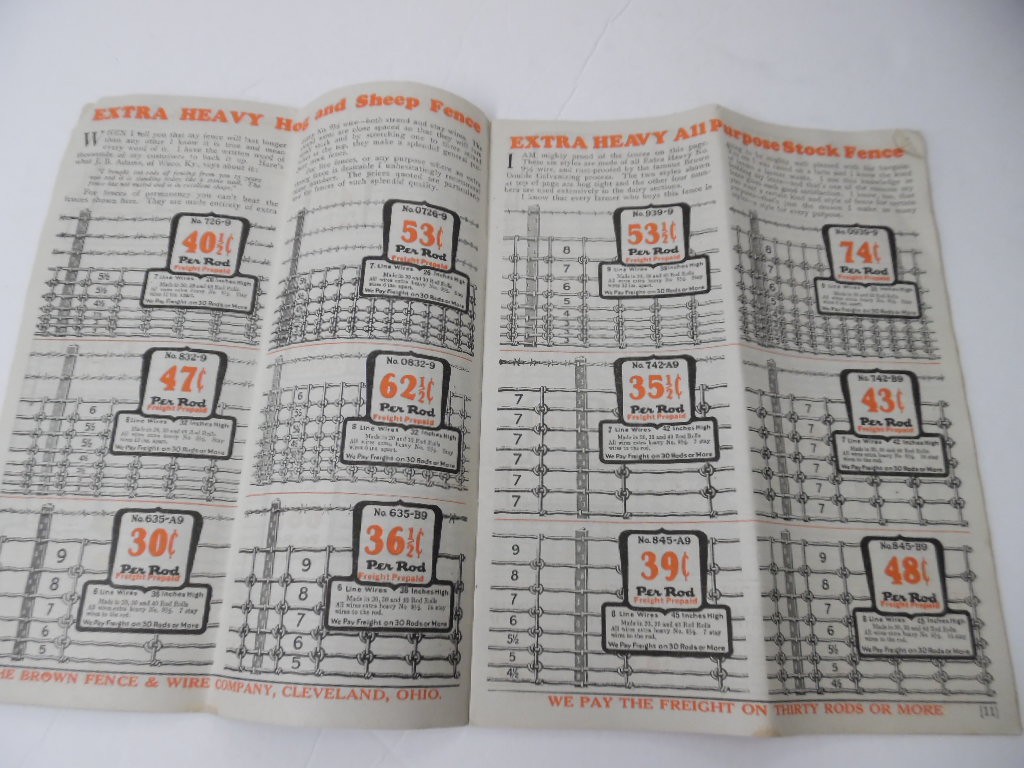 1924 Jim Brown Fence & Wire Co. Catalog Fencing Posts Barb Wire Paint Vintage