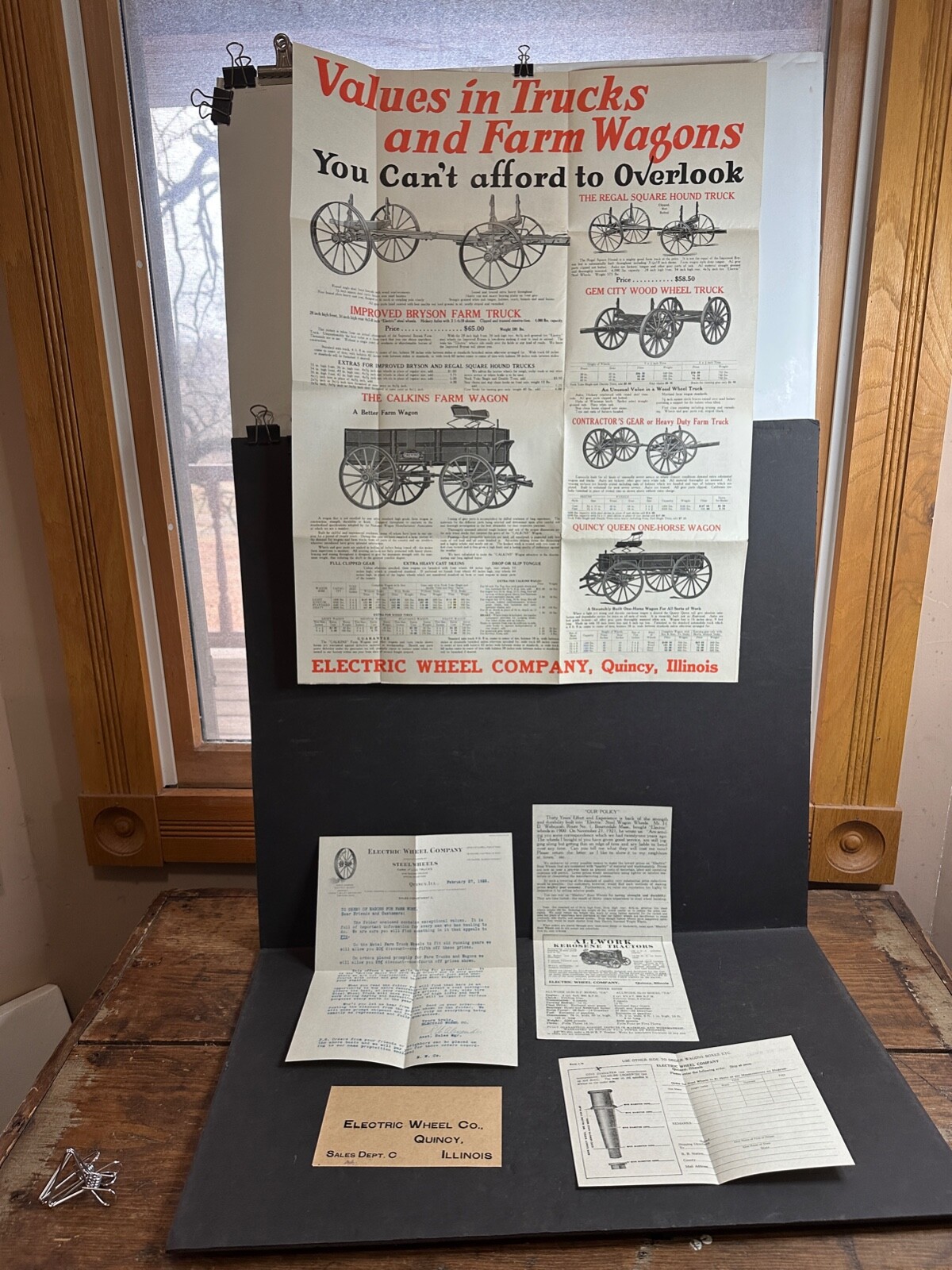 Vintage Electric Wheel Bryson Farm Truck Wagon Brochure/Poster, Circa 1920?