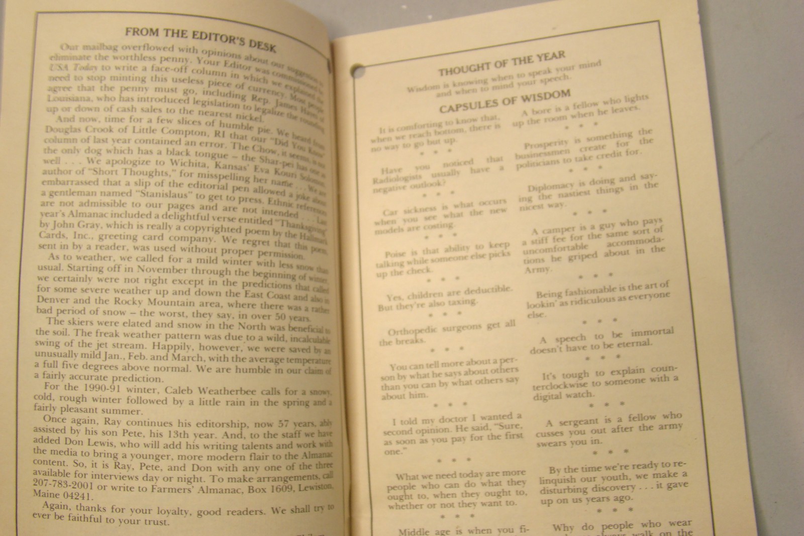 Farmers&rsquo; Almanac 1991 Vol 174 Chevy Trucks 5.5&Prime; x 8.5&Prime;